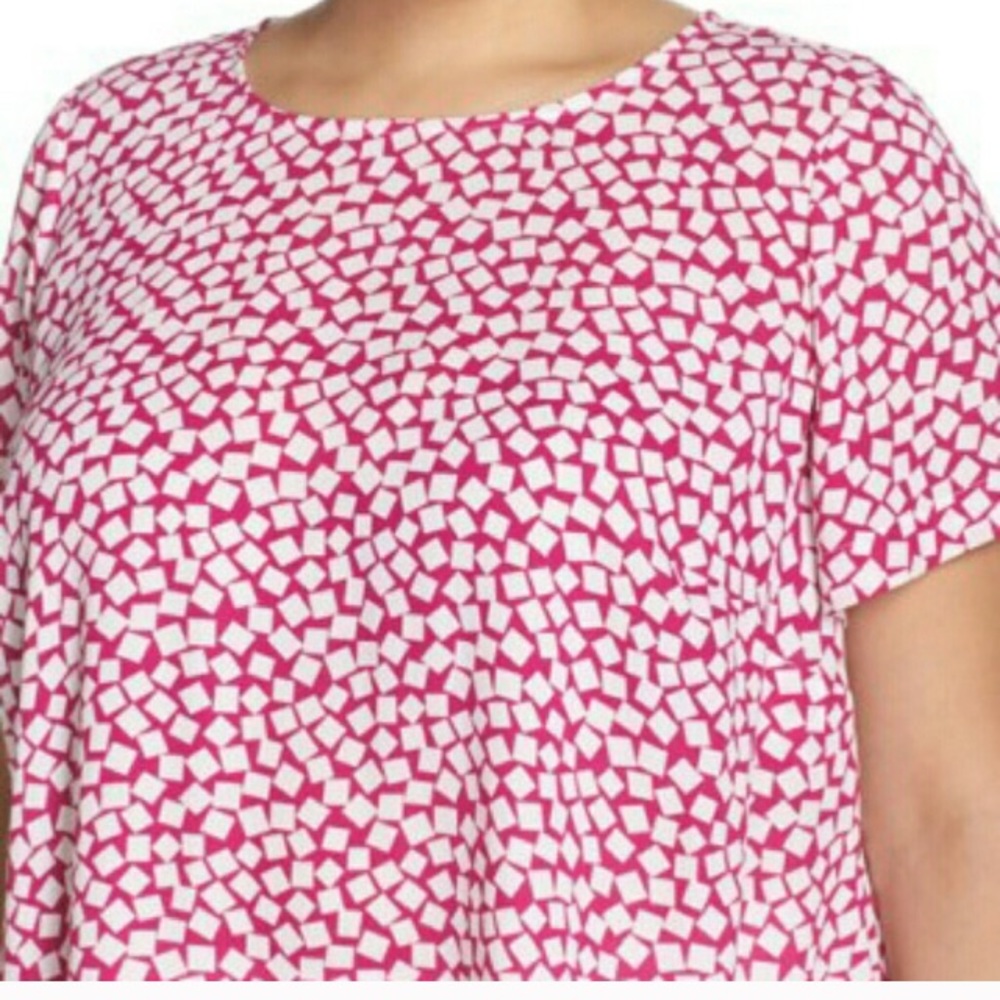 Pink & White High-Low Vince Camuto Blouse